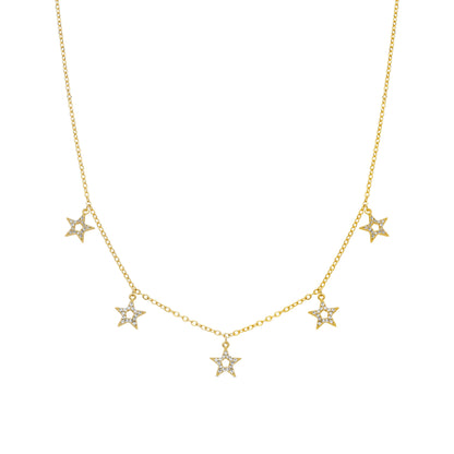 Collar con Circonita Brillante acabado oro 18k - Zeam