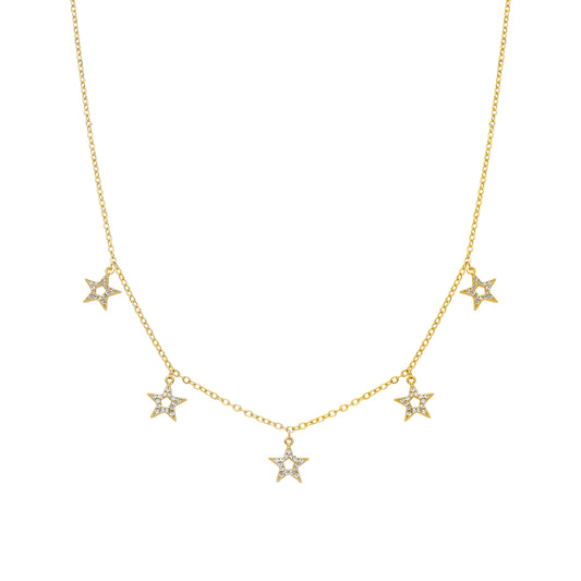 Collar con Circonita Brillante acabado oro 18k - Zeam