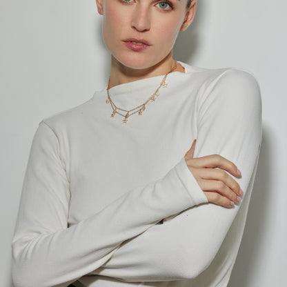 Collar con Circonita Brillante acabado oro 18k - Zeam