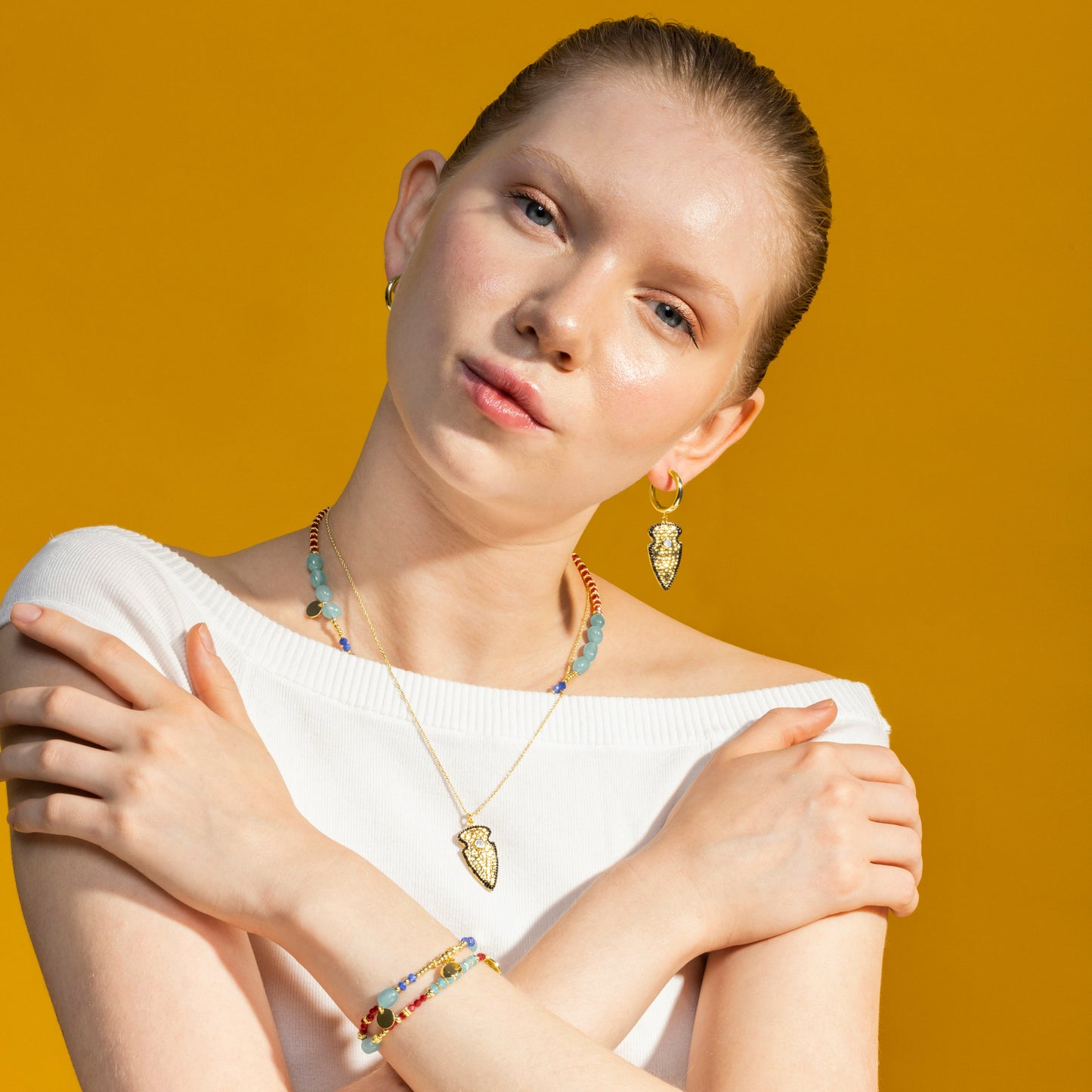 Collar con Circonita Brillante acabado oro 18k - Otla