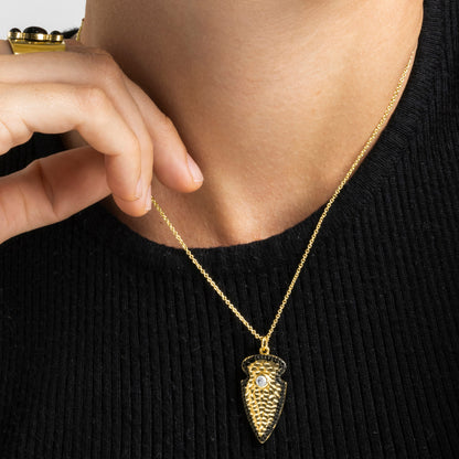 Collar con Circonita Brillante acabado oro 18k - Otla