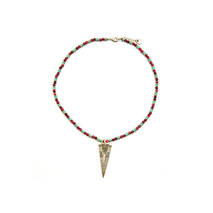 Collar con Circonita Multicolor acabado oro 18k - Colix