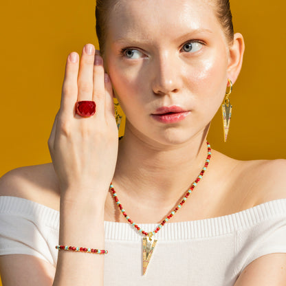 Collar con Circonita Multicolor acabado oro 18k - Colix