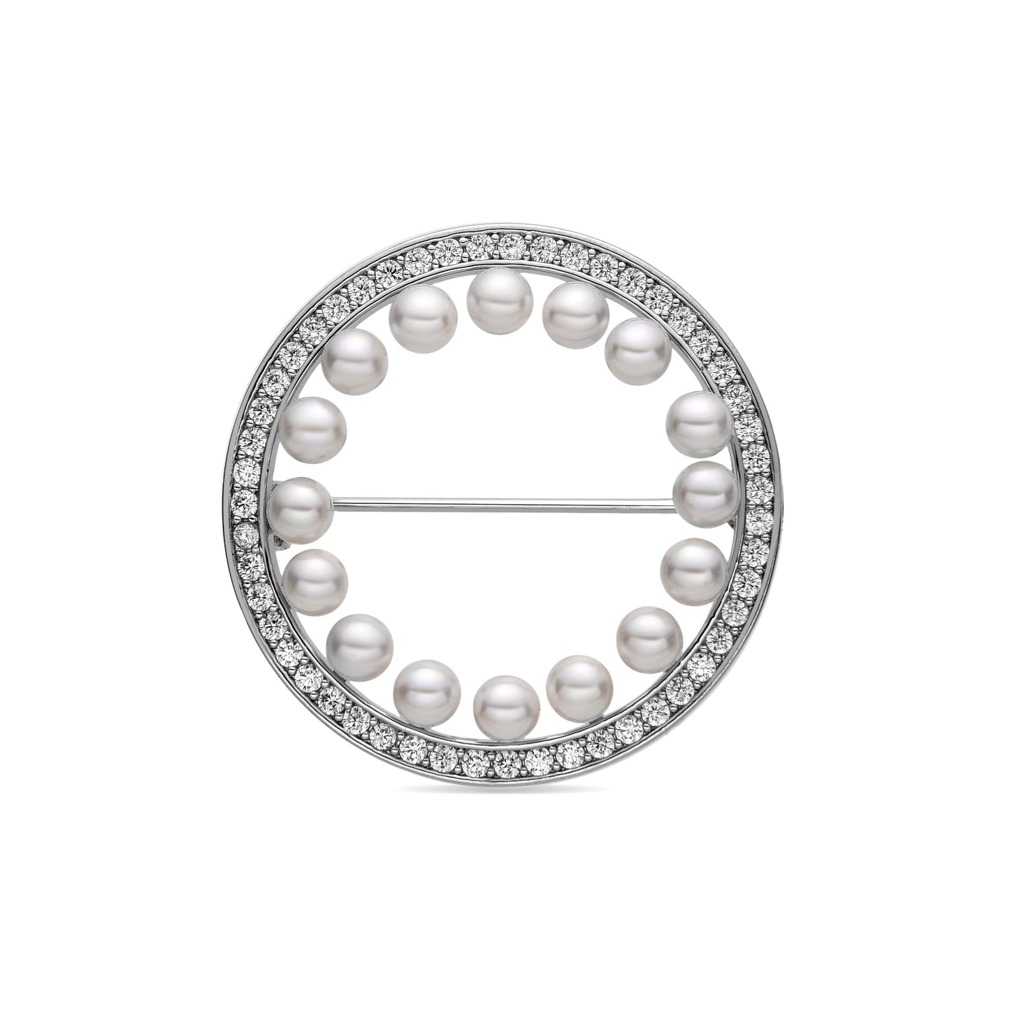 Broche con Perla Blanca acabado plata - Shami