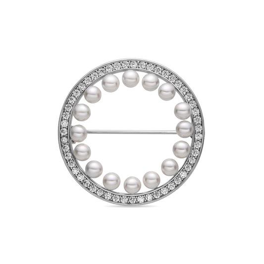 Broche con Perla Blanca acabado plata - Shami