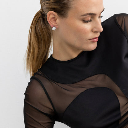 Pendientes con Perla Blanca acabado plata - Leth