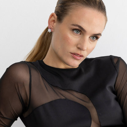 Pendientes con Perla Blanca acabado plata - Leth