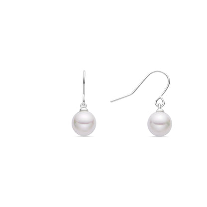 Pendientes con Perla Blanca acabado plata - Darana
