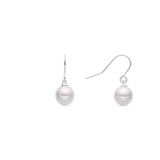 Pendientes con Perla Blanca acabado plata - Darana