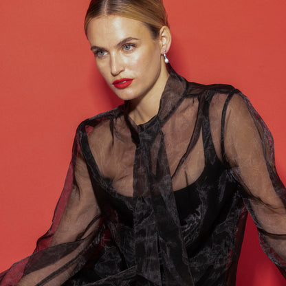 Pendientes con Perla Blanca acabado plata - Amlas