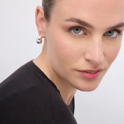 Pendientes acabado plata y Circonita Brillante - Obow