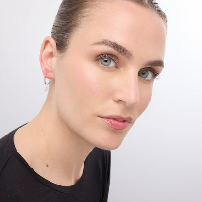 Pendientes acabado plata y Circonita Brillante - Sasai