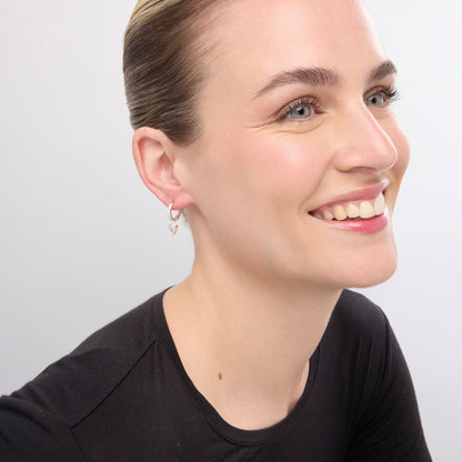 Pendientes acabado plata y Circonita Brillante - Drasa