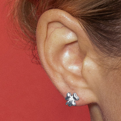 Pendientes con Circonita Brillante acabado plata - Furne