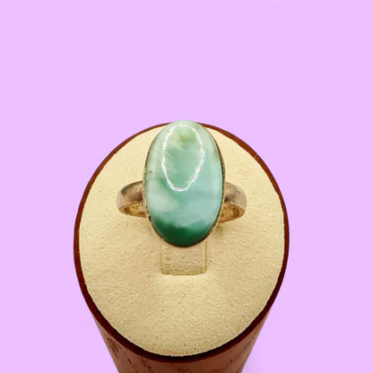 Anillo ajustable de Plata 925 con Crisoprasa natural - Alegría y Sanación | Magicka Shop SKU ANIL-CRISO-PLATA-AJUS