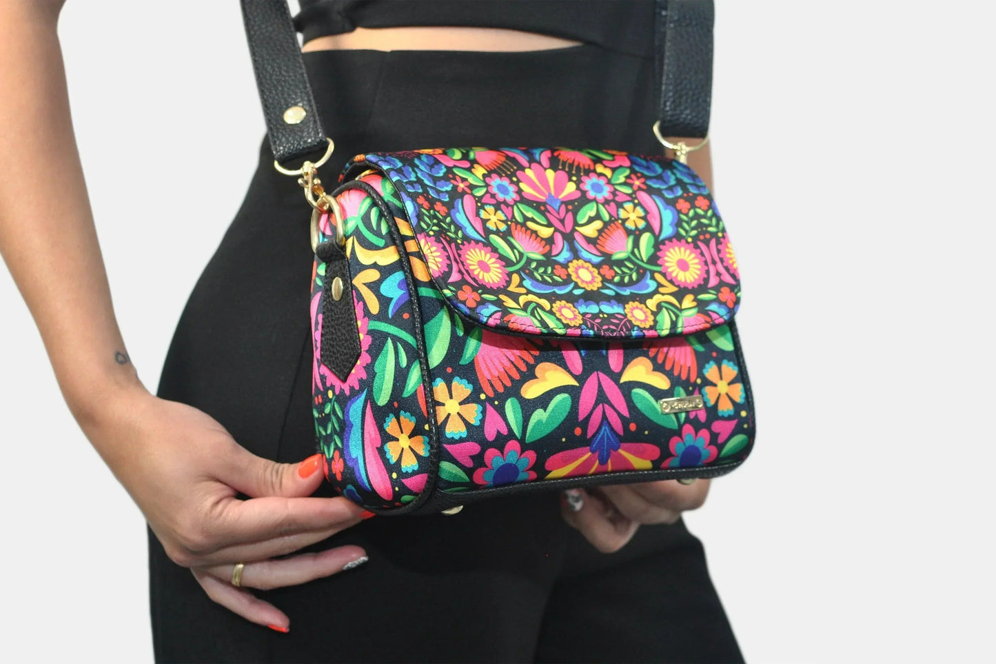 Bolso bandolera pequeño Mini Baúl Flores Étnicas Colorido | CHULA Tulum