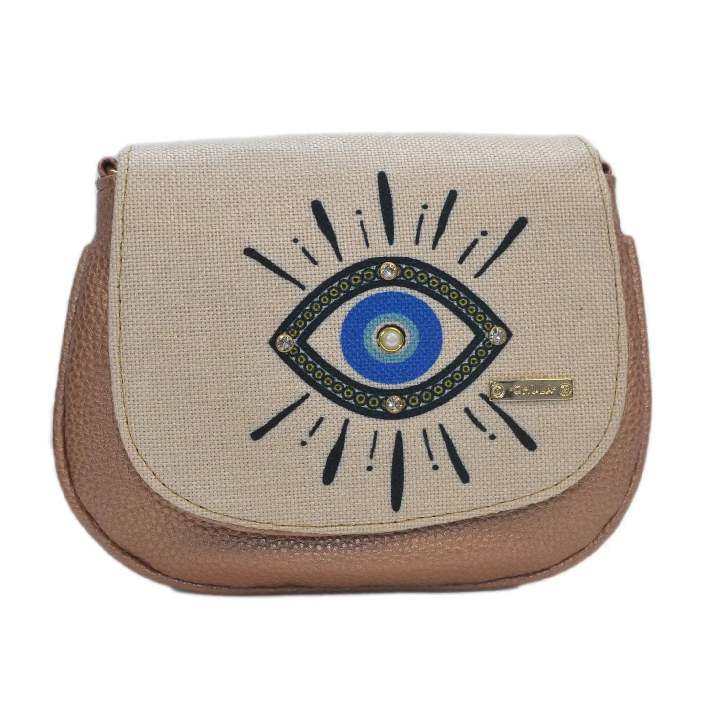Bolso bandolera pequeño de mujer Iris Ojo Turco azul | CHULA Tulum