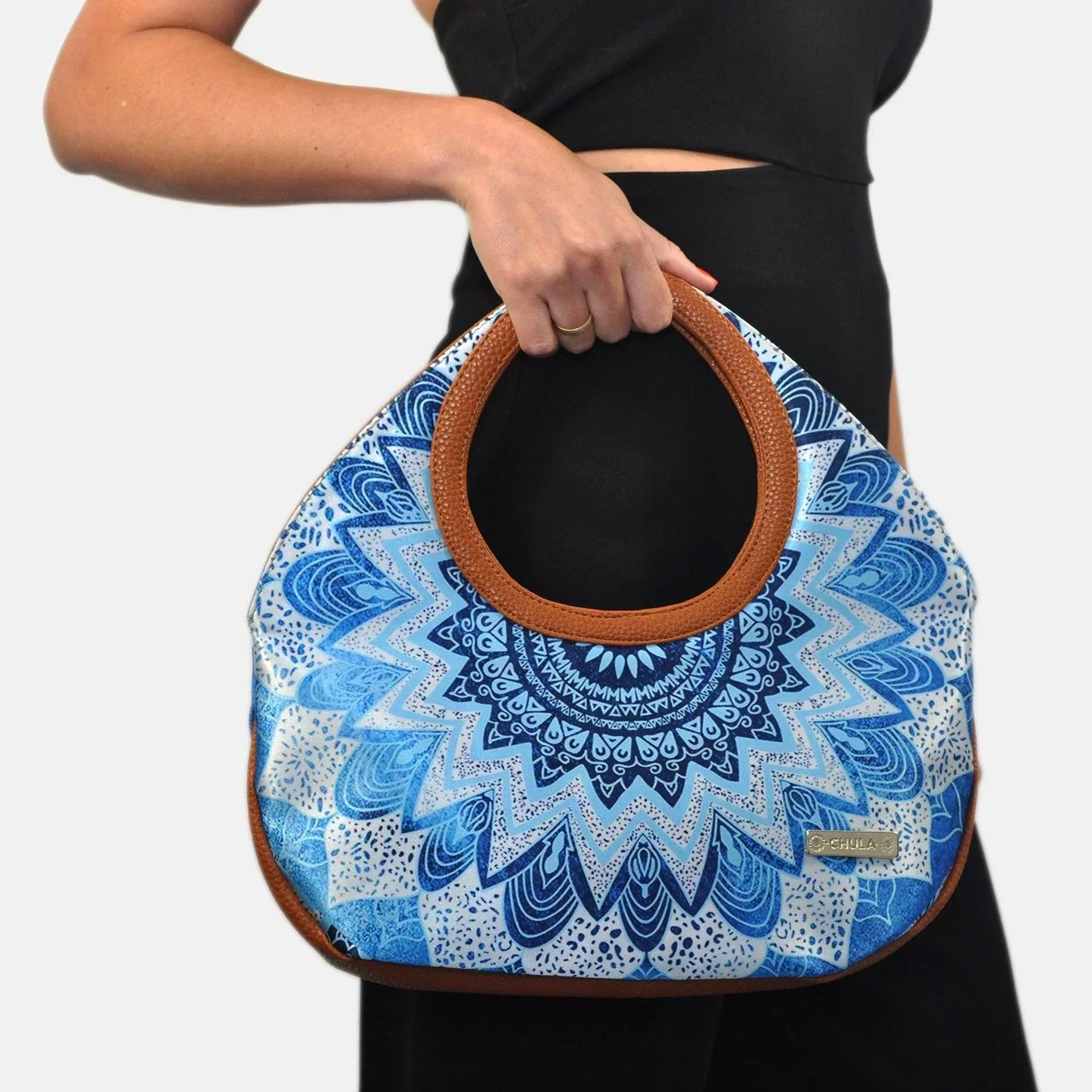 Bolso de mano mediano Mini Nicole Mandala Azul | CHULA Tulum
