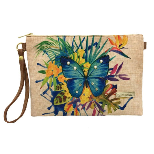 Bolso de Mano y Bandolera Pequeño Clutch Mariposa jardín | CHULA Tulum