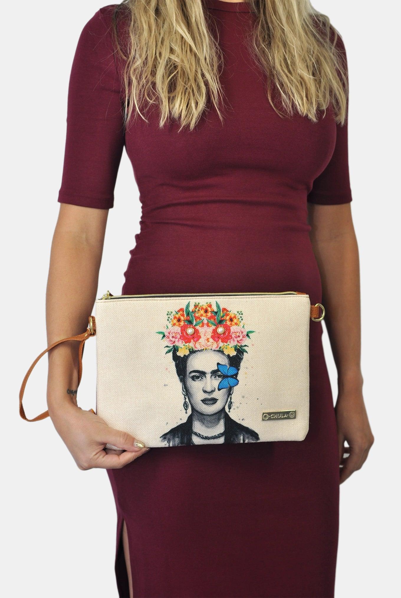 Bolso de Mano y Bandolera Pequeño Clutch Frida Mariposa | CHULA Tulum