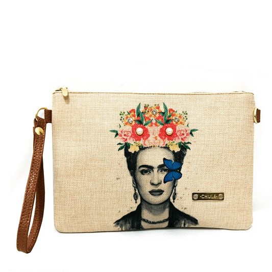 Bolso de Mano y Bandolera Pequeño Clutch Frida Mariposa | CHULA Tulum
