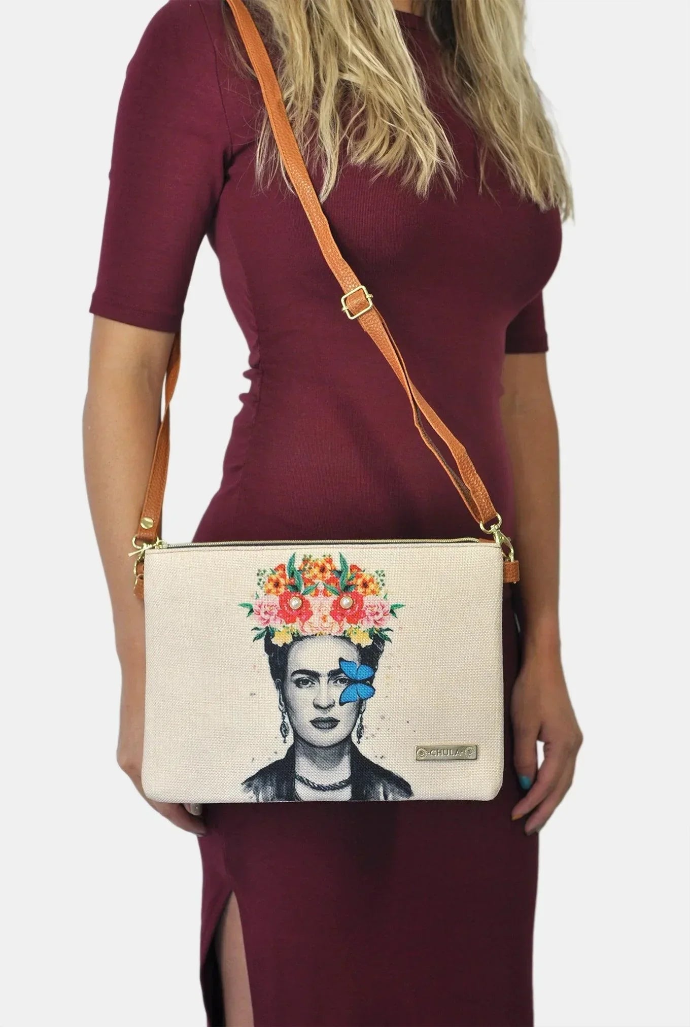 Bolso de Mano y Bandolera Pequeño Clutch Frida Mariposa | CHULA Tulum