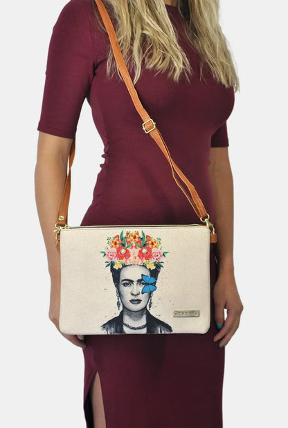 Bolso de Mano y Bandolera Pequeño Clutch Frida Mariposa | CHULA Tulum