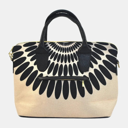 Bolso de mano y bandolera grande Lucia Pétalos negros | CHULA Tulum