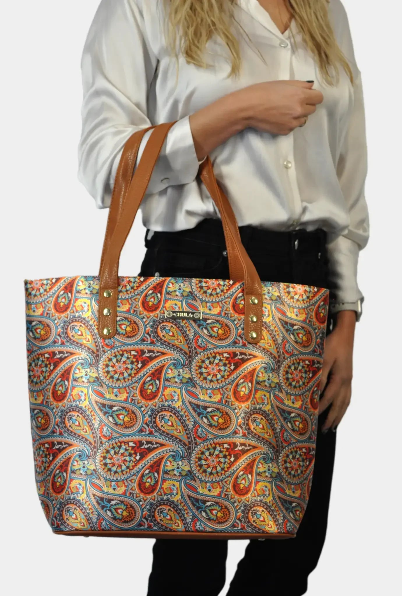 Bolso de hombro grande Nahomi Garigol Naranja | CHULA Tulum