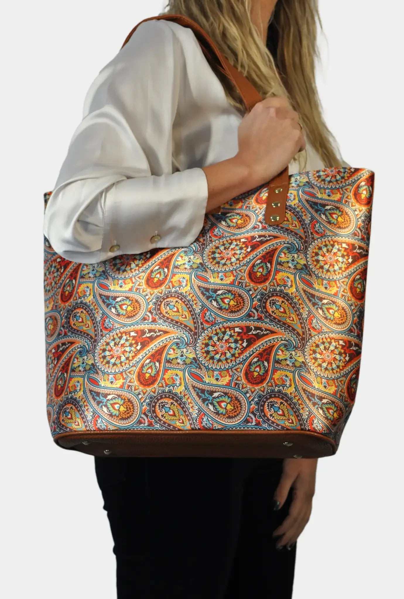 Bolso de hombro grande Nahomi Garigol Naranja | CHULA Tulum