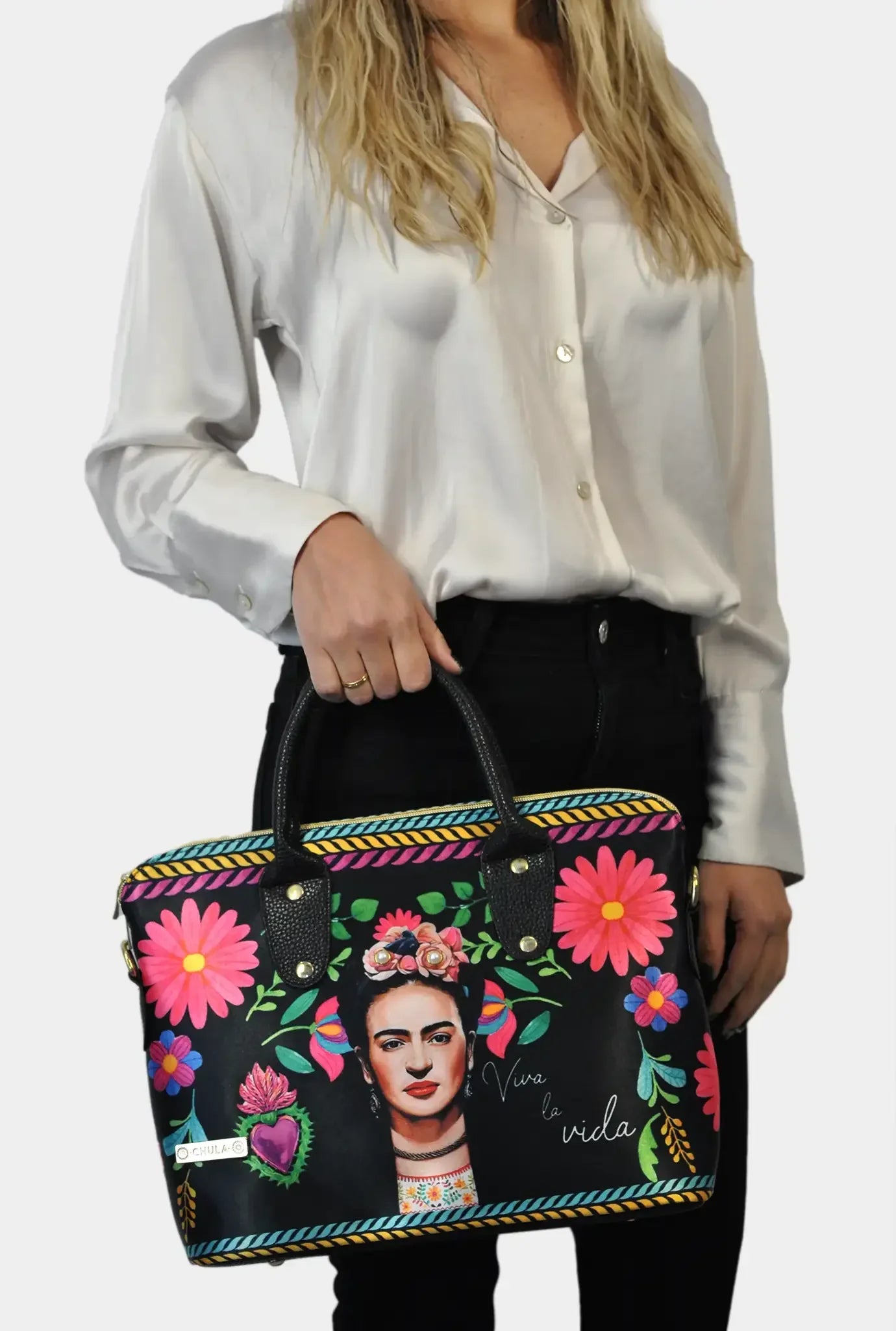 Bolso de mano y bandolera grande Lucia Frida Kahlo Rouse | CHULA Tulum