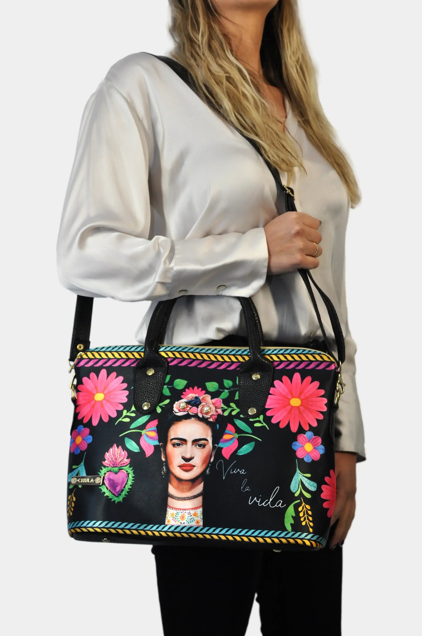 Bolso de mano y bandolera grande Lucia Frida Kahlo Rouse | CHULA Tulum