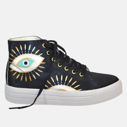 Botas Urbanas de Mujer Ojo Turco Dorado - Cuero Vegano | CHULA Tulum