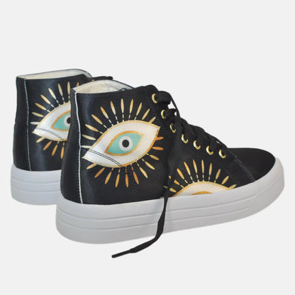 Botas Urbanas de Mujer Ojo Turco Dorado - Cuero Vegano | CHULA Tulum