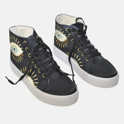 Botas Urbanas de Mujer Ojo Turco Dorado - Cuero Vegano | CHULA Tulum