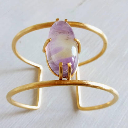 Brazalete de Hilo Doble con Ametrino de Bolivia