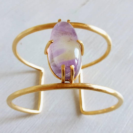 Brazalete de Hilo Doble con Ametrino de Bolivia