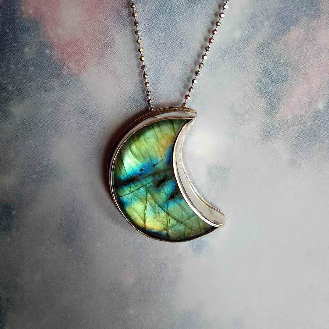 Colgante Luna de Labradorita