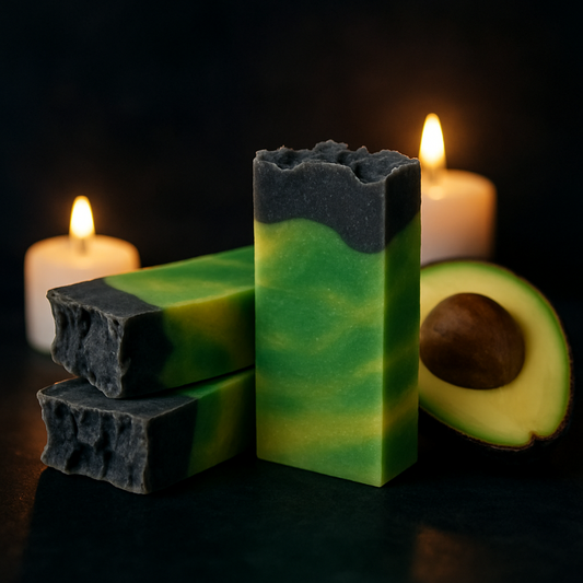 Jabón artesanal de aguacate nutritivo para piel seca SKU JAB-0023