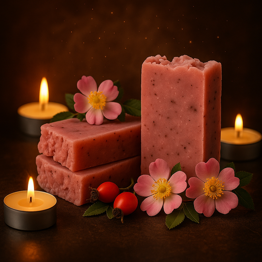 Jabón artesanal Centella Asiática y Rosa Mosqueta regenerador SKU JAB-0025
