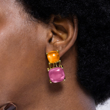 Pendientes acabados en oro amarillo 18k