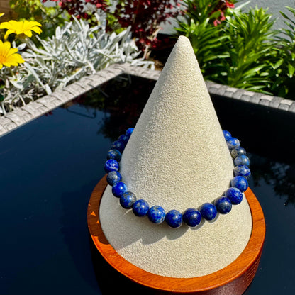 Pulsera elástica de Lapislázuli (bolas 6mm) de Afganistán - Sabiduría y Verdad | Magicka Shop SKU PULS-LAPIS-B6