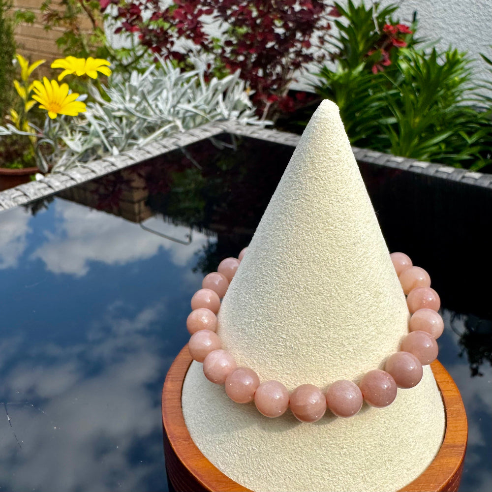 Pulsera elástica de Piedra Sol (bolas 8mm) de Brasil - Alegría y Poder | Magicka Shop SKU PULS-PIEDRASOL-B8