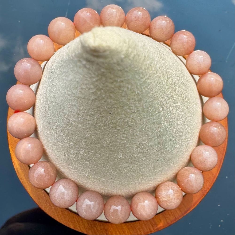 Pulsera elástica de Piedra Sol (bolas 8mm) de Brasil - Alegría y Poder | detalle