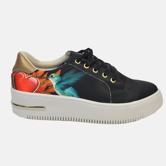 Zapatillas Urbanas de Mujer Colibrí Corazón - Moda Sostenible Cuero Vegano | CHULA Tulum